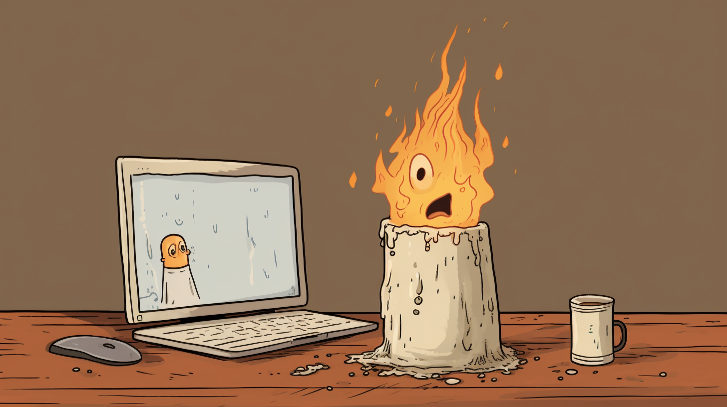 A burned-out candle representing developer burnout
