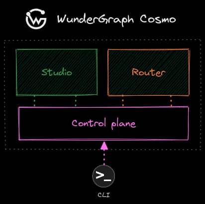 A diagram illustrating the role of the Control Plane in Cosmo's architecture