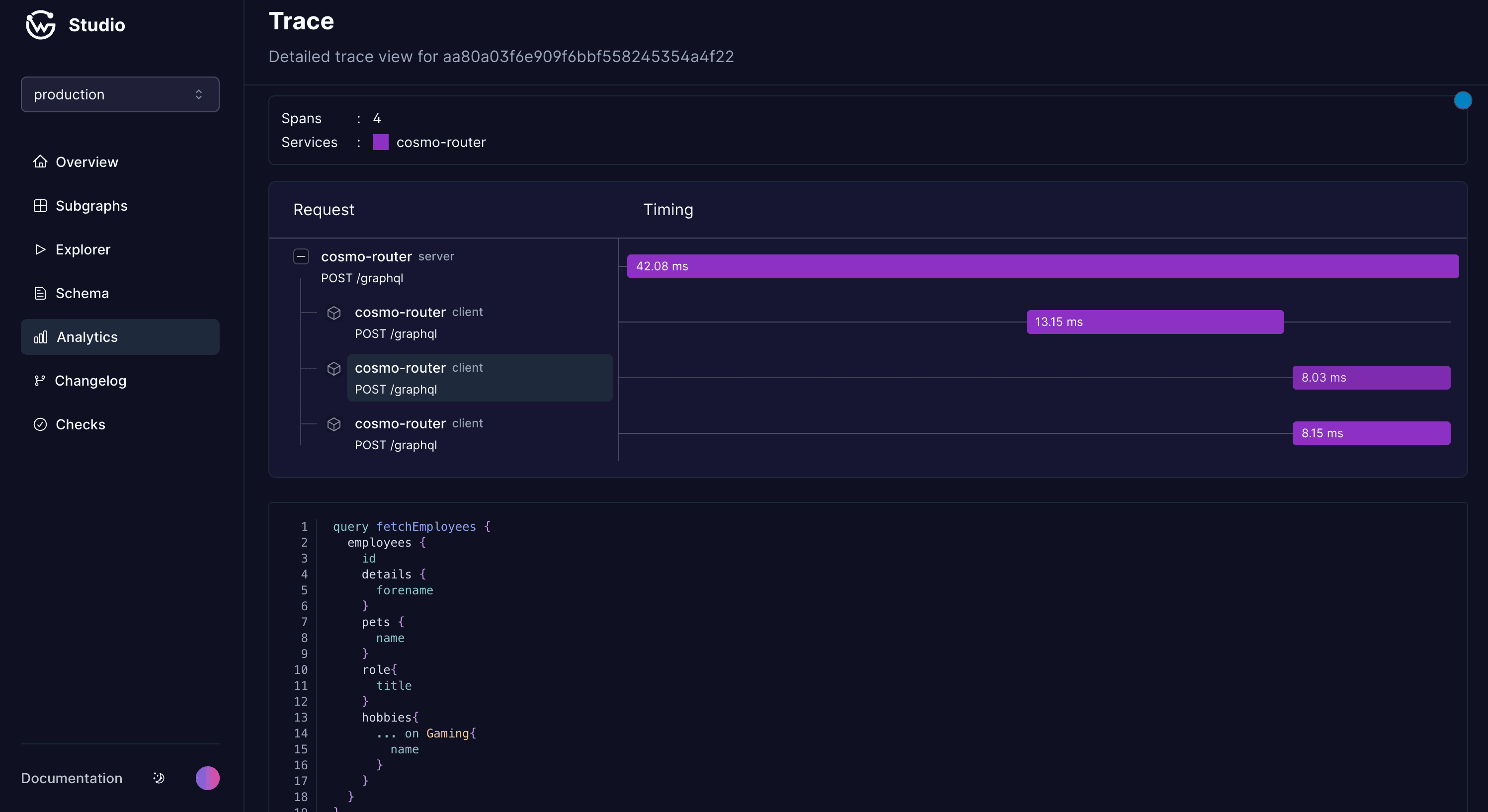 A dashboard displaying real-time security telemetry in Cosmo