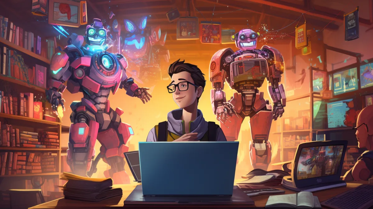 Developer studying software engineering fundamentals while AI handles implementation in the background